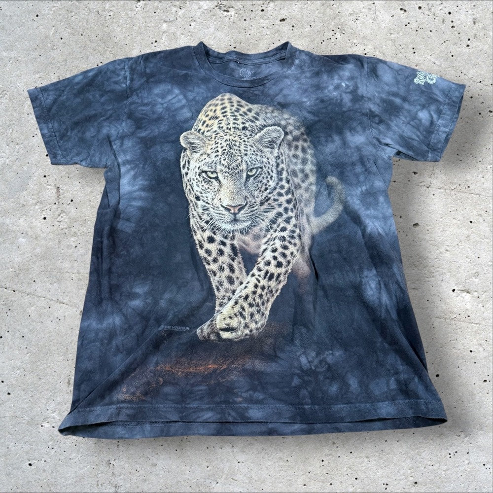 The Mountain Rainforest Cafe Leopard T Shirt Large Tie Dye Big Cat Graphic Tee